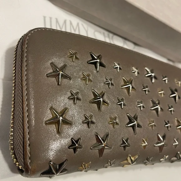 Jimmy Choo star studded long zippy wallet